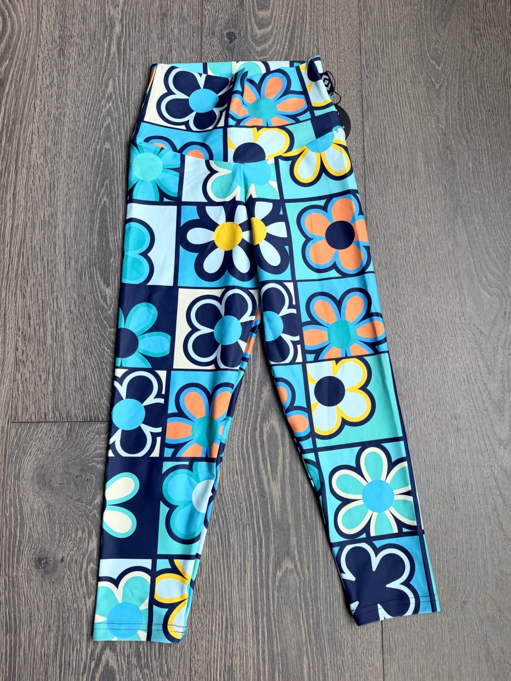 Exotica Slumber Party Blue Performance High Waisted Capri Leggings